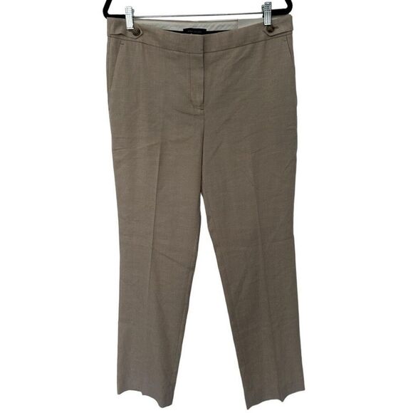 Ann Taylor The STRAIGHT Cream Linen Blend Business Pants Size 10 officewear NWT - Picture 1 of 15
